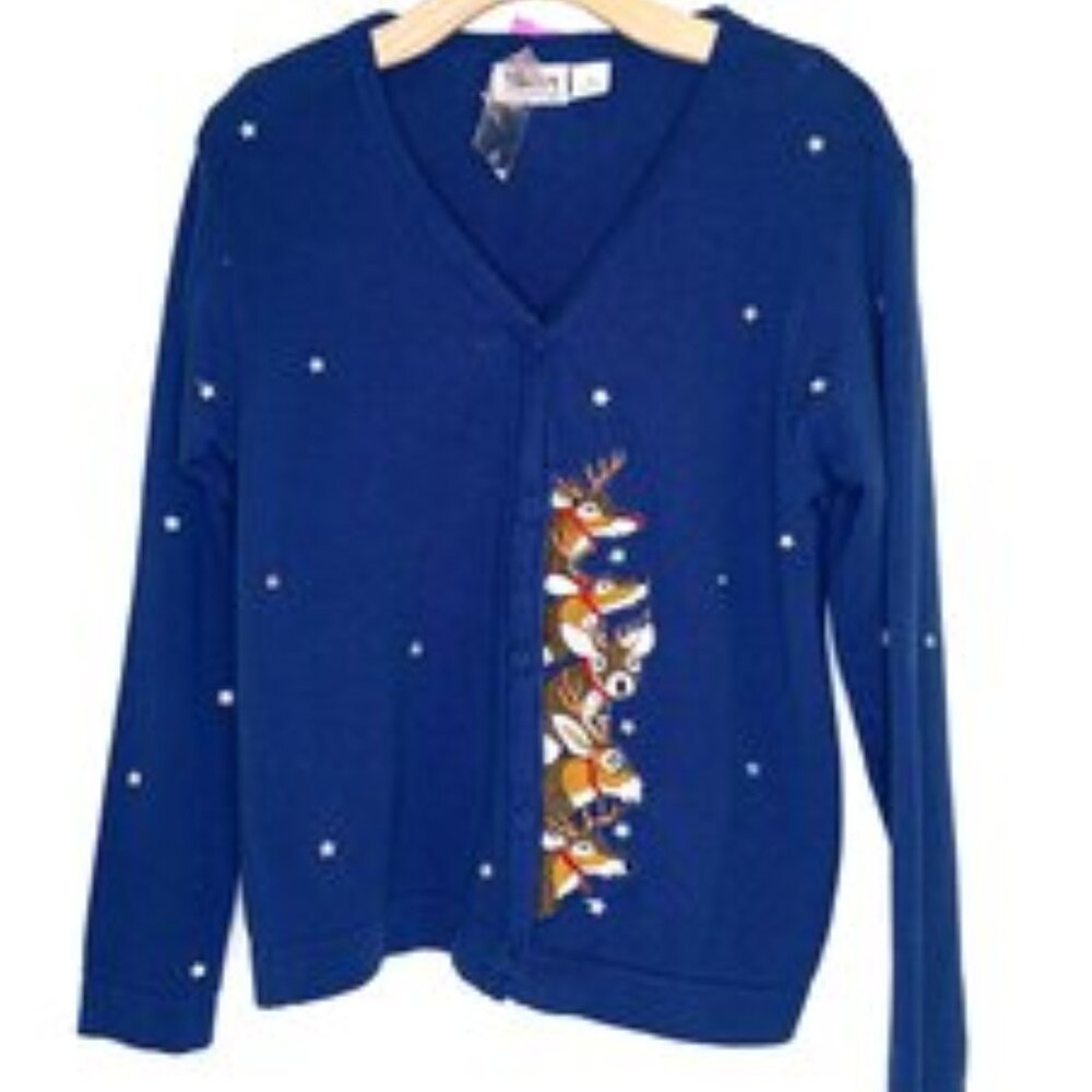 Main Street Reindeer Sweater Cardigan